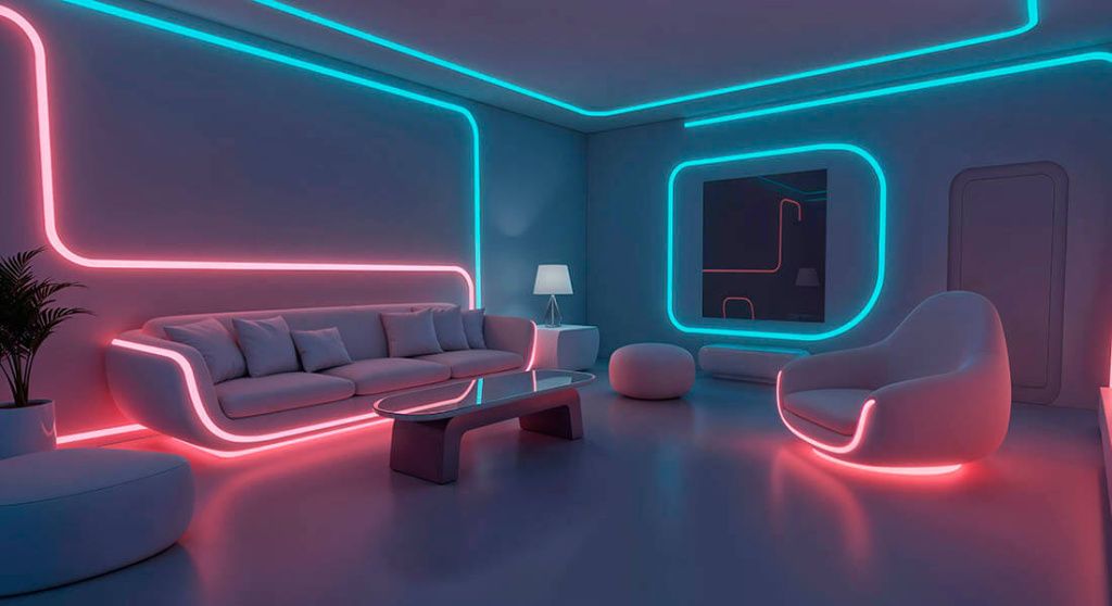 Холодный неон для новогоднего освещения мебели