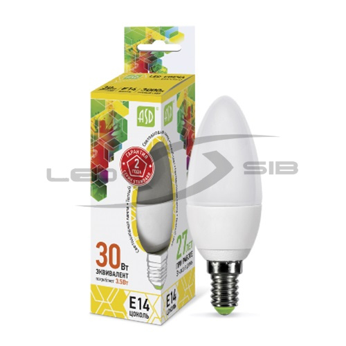 Лампа сд LED-СВЕЧА-standard  3.5W 230V Е14 320Lm
