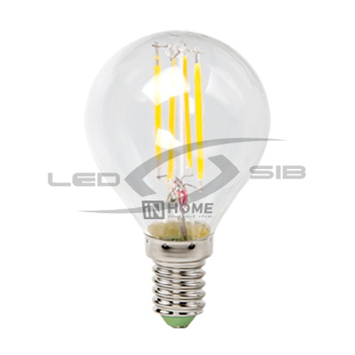 лампа сд led-шар-deco 5w 230v e14 450lm прозрачная in home Лампа сд LED-ШАР-deco 5W 230V E14 450Lm прозрачная IN HOME