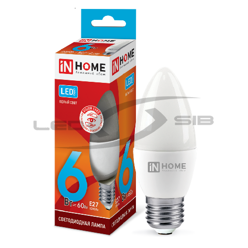 Лампа сд LED-СВЕЧА-VC 6W 230V Е27 480Lm 