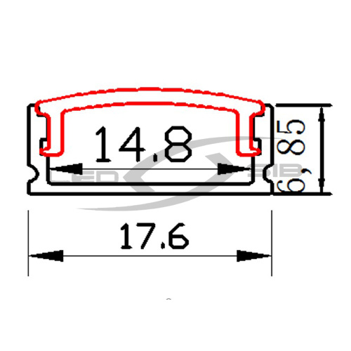 накладной алюминиевый профиль (с экраном) ls yf-103 2000х17,53х6,85мм Накладной алюминиевый профиль (с экраном) LS YF-103 2000х17,53х6,85мм