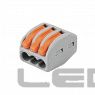 Соединитель кабеля Wago Клемма 3-проводная 0.08-2.5 мм, 250V, ток 24A (обычная)