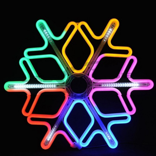 Светодиодная снежинка LS со светящимися трубками 6500K Neo-Flex 400 мм 120LED 220V
