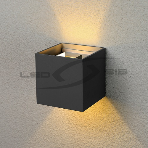 светильник ls настенный двухсторонний 2*3w 100x100x100mm ip65 (черный корпус) Светильник LS настенный двухсторонний 2*3W 100x100x100mm IP65 (черный корпус)