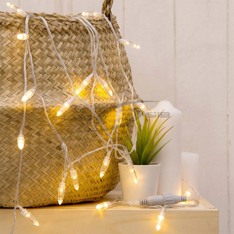 Гирлянда LED LS 5+5 м. прозрачный провод D 2,2 мм, ПВХ 100 led  220V IP65 FLASH 5:1 LED (стыкуется)