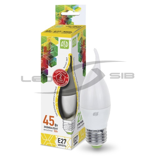 Лампа сд LED-СВЕЧА на ветру-standard 5.0W 230V Е27 450Lm 