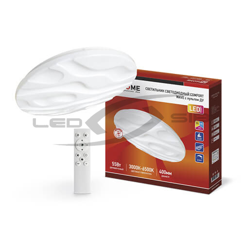 Светильник cд COMFORT WAVE 55 Вт 230V 3000-6500K 4400Lm 400x70 мм  с пультом IN HOME