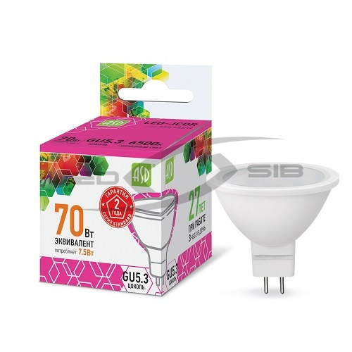 лампа сд led-jcdr-standard 7.5w 230v gu5.3 675lm Лампа сд LED-JCDR-standard 7.5W 230V GU5.3 675Lm