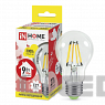 Лампа сд LED-A60-deco 9W 230V Е27 810Lm прозрачная IN HOME
