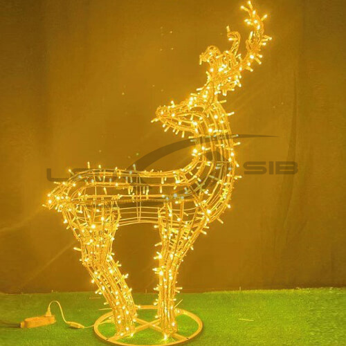 Светодиодная фигура "Северный олень" LS на металлическом каркасе белый высота 1,35 м