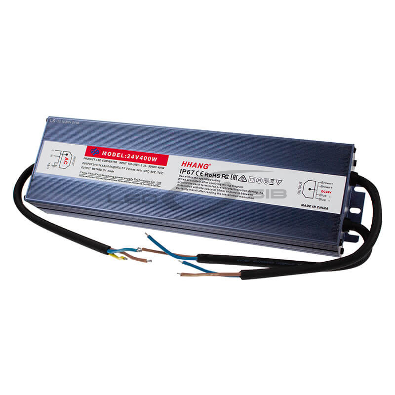 Блок питания влагозащищенный LS серии Slim 400W DC 24V AC 110-250V 16.66A(алюм) 275*76*39 IP67 HH 5Y