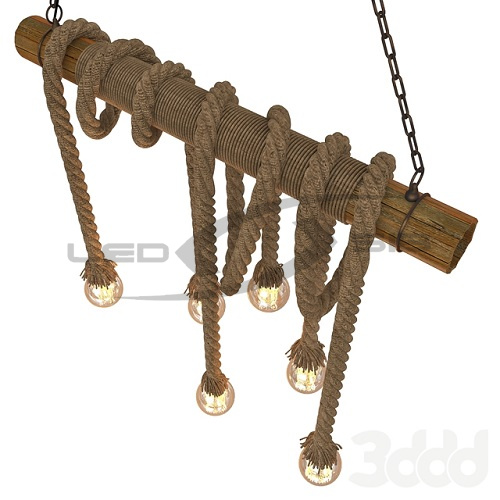 подвесной светильник бамбук+ канат e27*6 d800*h500 Подвесной светильник бамбук+ канат E27*6 D800*H500