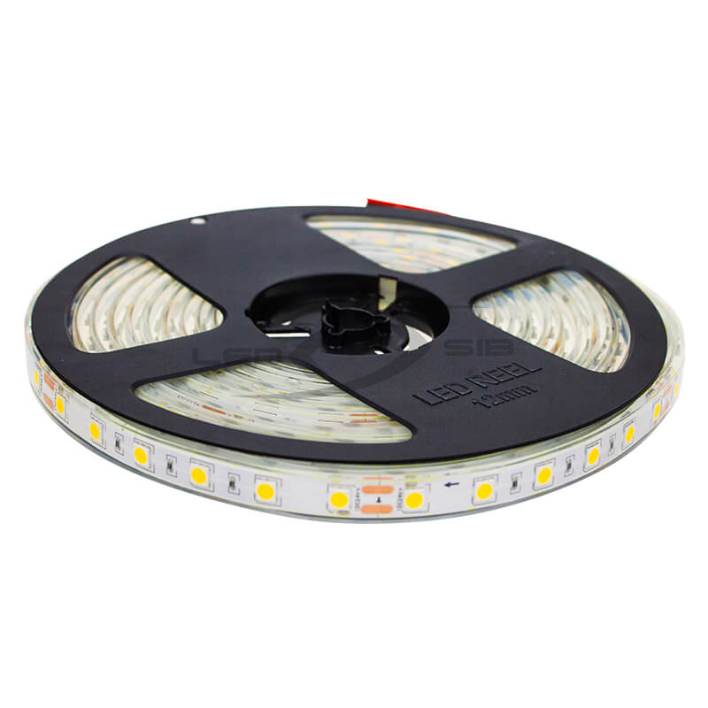 Светодиодная лента LS влагозащищенная SMD 5050-300-24 IP68 840Lm MAX 14,4W/m  (ПВХ-трубка+силикон)