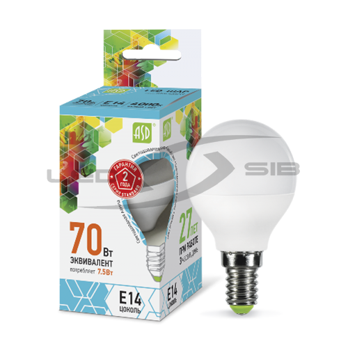 лампа сд led-шар-standard 7.5w 230v е14 675lm Лампа сд LED-ШАР-standard 7.5W 230V Е14 675Lm