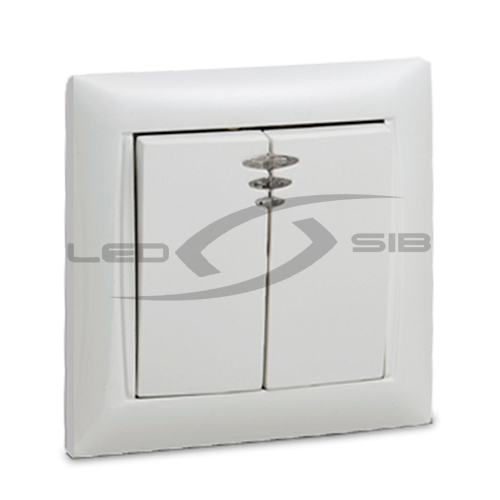 Выключатель 2кл VALENZO с подсветкой белый 6123