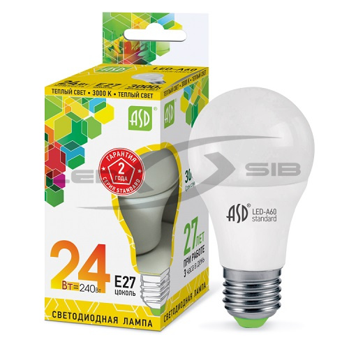 Лампа сд LED-A60-standard 24.0W 230V Е27 2160Lm
