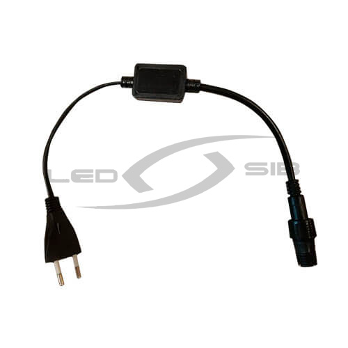 Сетевой шнур LS с вилкой и диодным мостом для дюралайта 3 жилы 13мм  30см. (круглый) IP54