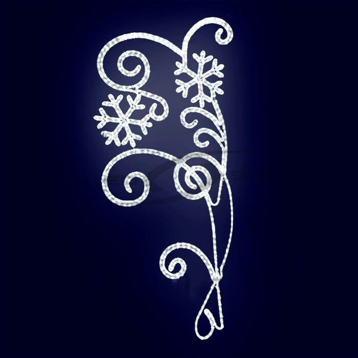 Светодиодная консоль "Зимний узор" LS, высота 1800 мм, ширина 80 мм, IP 65